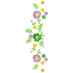 Flowers And Tree Embroidery Design 12